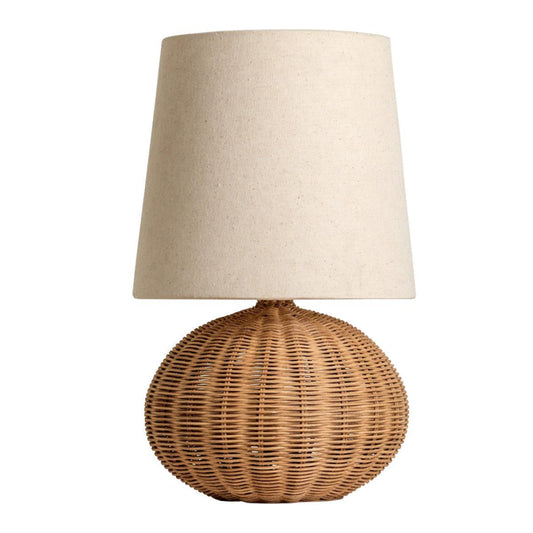 Japanese Wabi-Sabi Retro Rattan Bedside Table Lamp