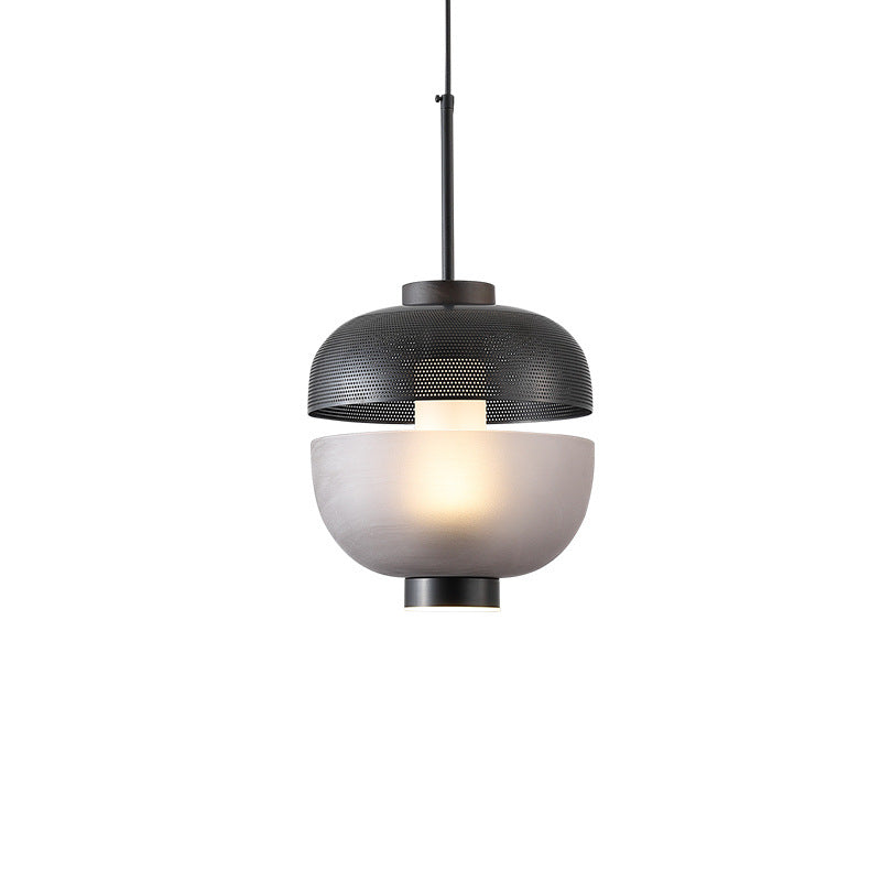 black frosted glass pendant light