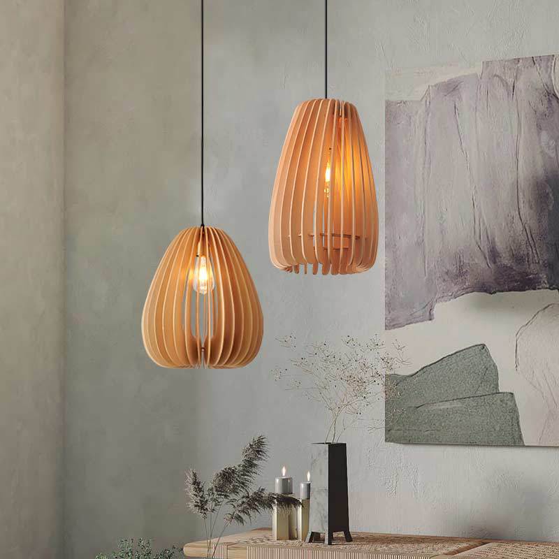 Modern wooden pendant light fixtures