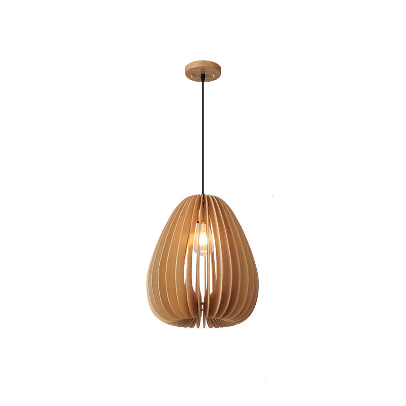 Round Wood Pendant Light