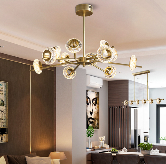 Led Crystal Brass Chandelier – Belecome