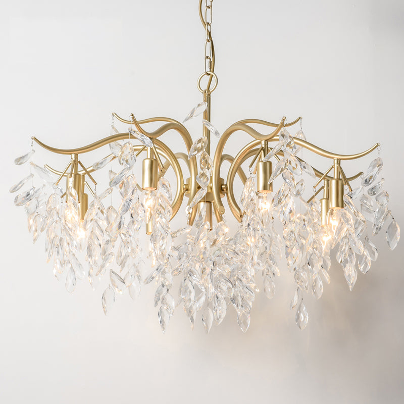 Antique Brass Crystal Chandelier Lighting – BELECOME