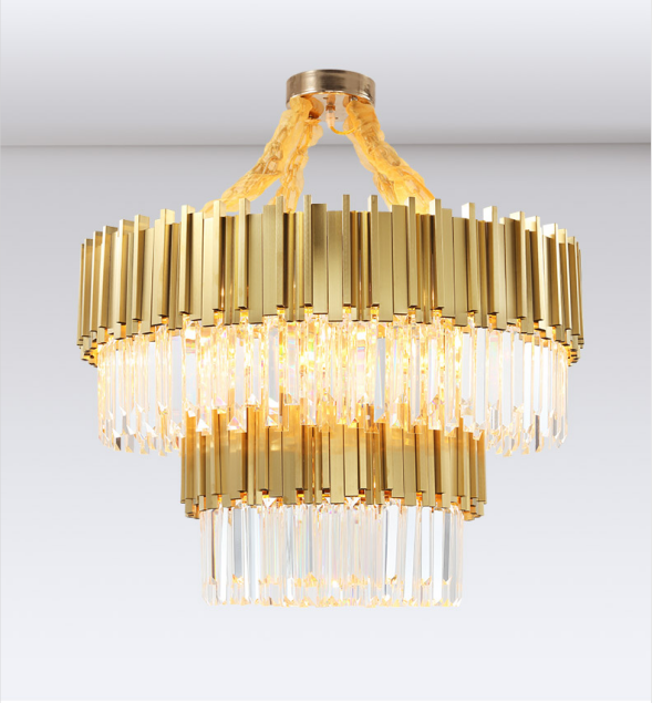 Empire Chandelier 2 overlapping Crystal Lamp – BELECOME