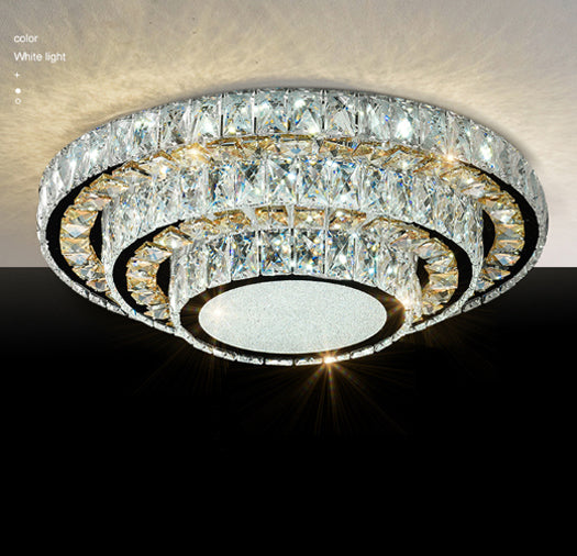 led crystal ceiling light flush mount with Stepless Remote BELECOME